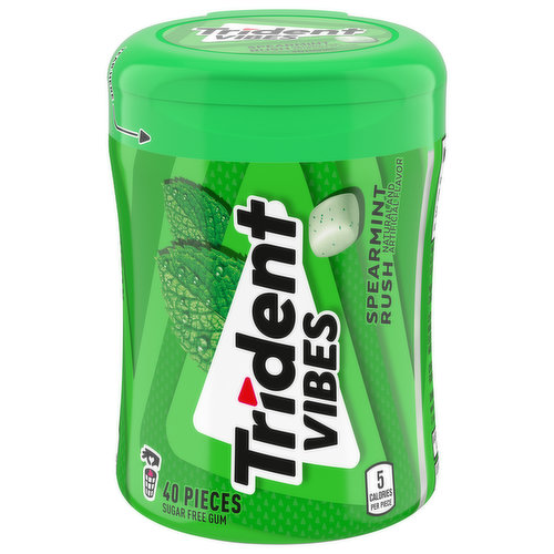 Trident Vibes Gum, Sugar Free, Spearmint Rush