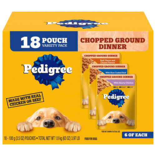Pedigree Dog Food, Chopped Ground Dinner, Variety Pack