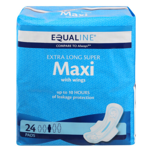 Compare to Always (This product is not manufactured or distributed by The Procter & Gamble Company, owner of the registered trademark Always). Up to 10 hours of leakage protection. Soft, smooth topsheet. Comfort-dry feeling. Active-flex design adapts to your curves. Pads are Made From: Topsheet: laminated nonwoven made of polyethylene and polypropylene. Absorbent core: cellulose fibers with sodium polyacrylate. Bottom layer: polyethylene film. Product includes a siliconized release paper and polyolefin adhesives in the seams and joints. Like it or let us make it right. That's our quality promise. 855-423-2630. Product of China.