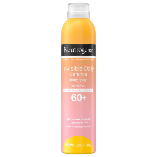 Neutrogena Sunscreen, Invisible Daily Defense, Body Spray, SPF 60+