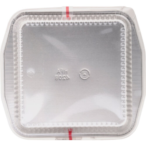 Handi-Foil Square Disposable Aluminum Foil Cake Pan w/Clear Dome