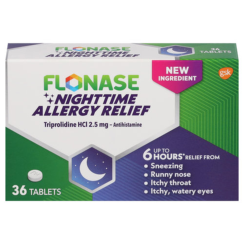 Flonase Allergy Relief, 2.5 mg, Nighttime, Tablets