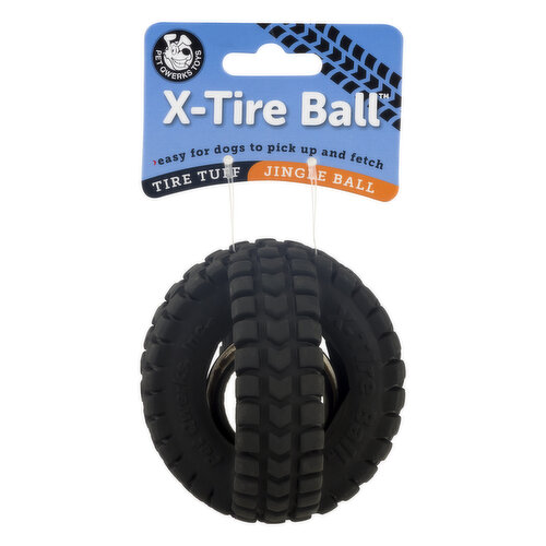 Pet Qwerks Dog Toy, Jingle X-Tire Ball, 3-1/2 inch