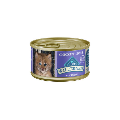 Blue Buffalo BLUE Wilderness High Protein Grain Free, Natural Kitten Pate Wet Cat Food, Chicken