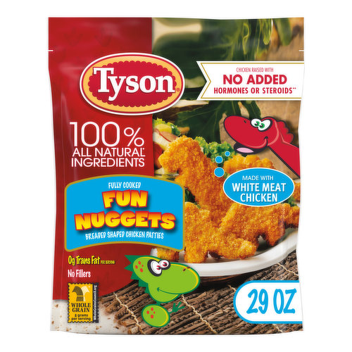 Tyson Chicken Patties, Breaded Shaped, Fun Nuggets