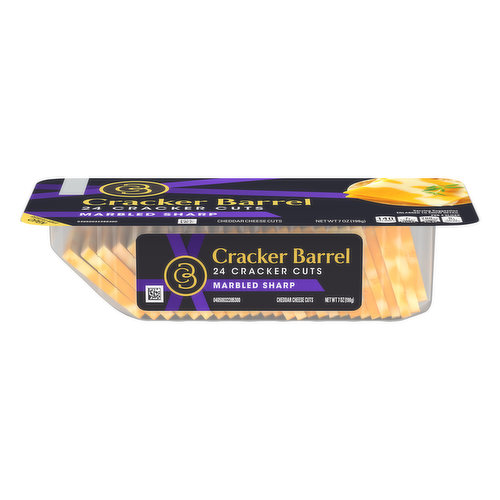 Cracker Barrel Cracker Cuts, Marbled Sharp Cheddar Cheese Slices