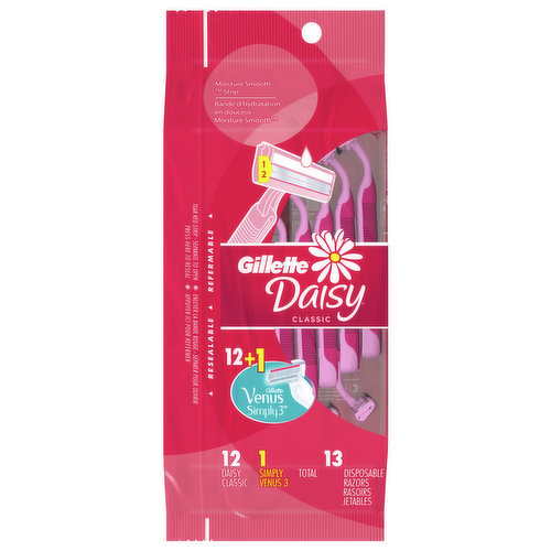 Gillette Daisy Razors, Disposable, Classic