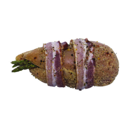 Provolone Stuffed Boneless Chicken Breast, Bacon Wrapped Asparagus