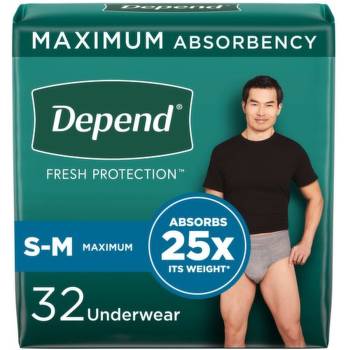 Depend Fresh Protection Incontinence Underwear for Men, Maximum Absorbency