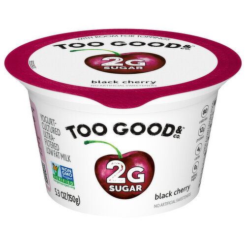 Too Good & Co. Yogurt, Black Cherry, Ultra-Filtered, Low Fat