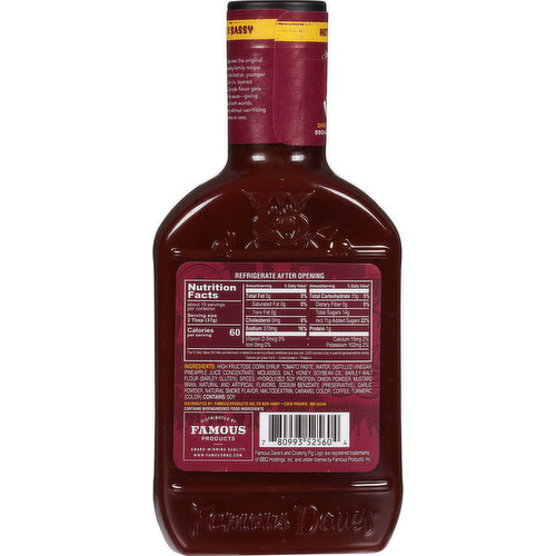 Famous Dave's BBQ Sauce, Hot & Sassy, Kansas City-Style, Hot