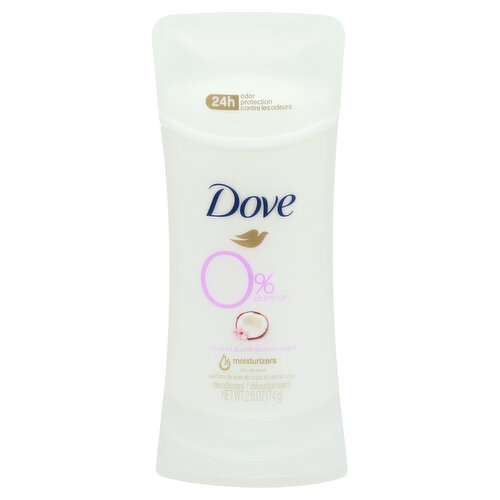 Dove 0% Aluminum Deodorant, Coconut & Pink Jasmine Scent