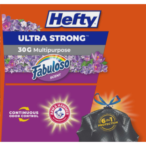 Hefty Ultra Strong 30G Multipurpose Trash Bags, Fabuloso Scent