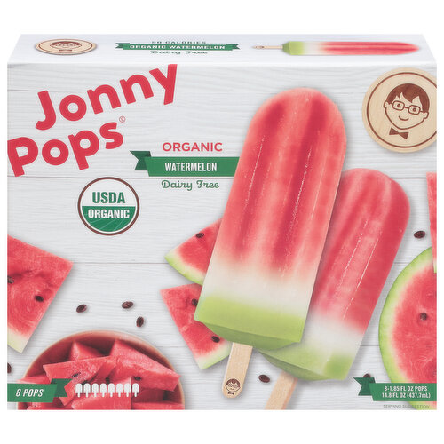 Jonny Pops Ice Pops, Organic, Watermelon