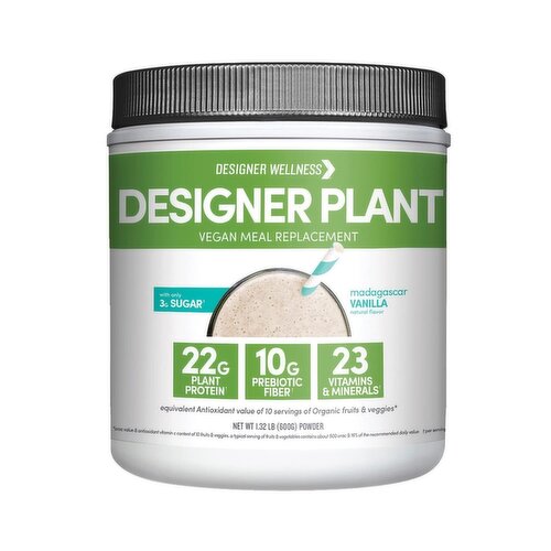 Designer Protein Essential 10 Meal Replacement, Plant-Based, Madagascar Vanilla, Powder