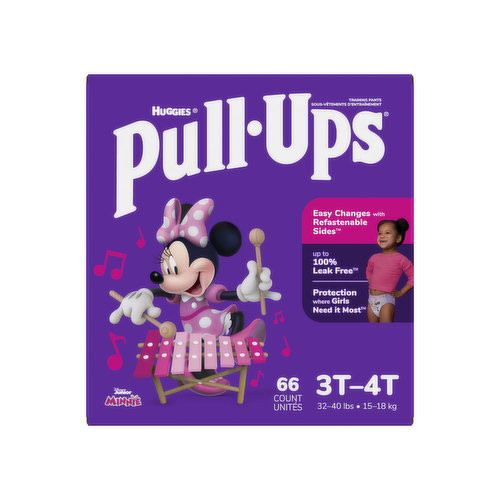  Pull-Ups Girls' Potty Training Pants, 3T-4T (32-40 lbs), 66  Count : Baby