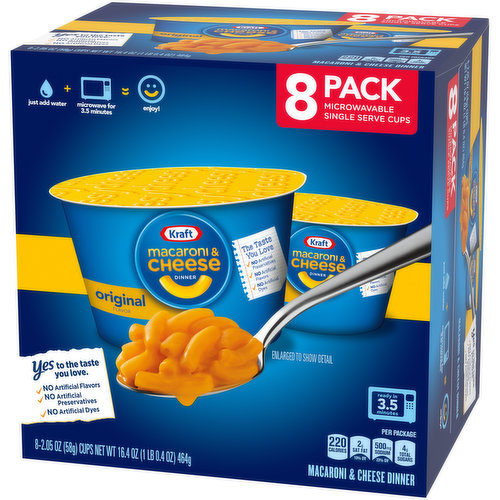 Kraft Heinz Kraft Mac and Cheese Easy Mac Cups, 12 Count - Cheesy