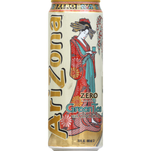 AriZona No Carb Green Tea, Diet, with Ginseng