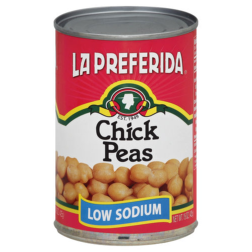 La Preferida Chick Peas, Low Sodium