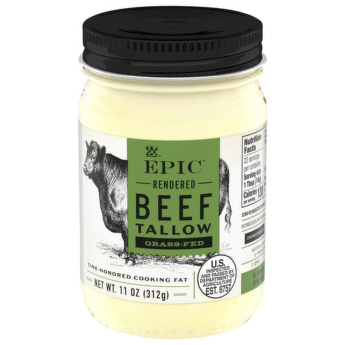 Epic Rendered Grass-Fed Plain Beef Tallow