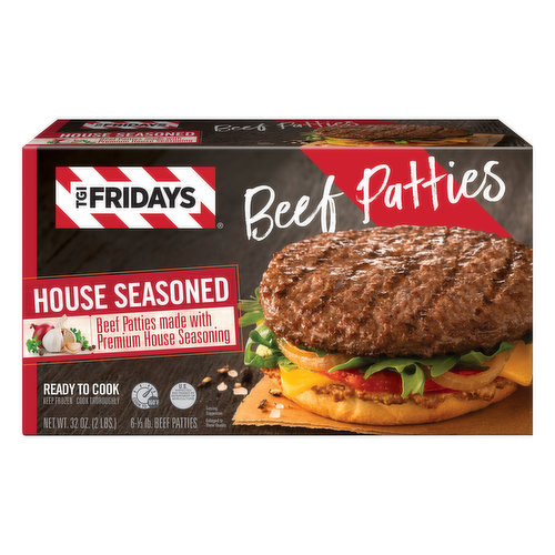 TGI Fridays Beef Patties, House Seasoned, 6-1/3 lb