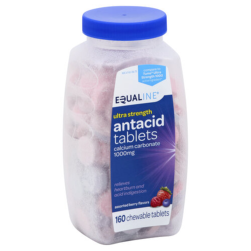 Equaline Antacid, Ultra Strength, 1000 mg, Chewable Tablets, Assorted Berry Flavors