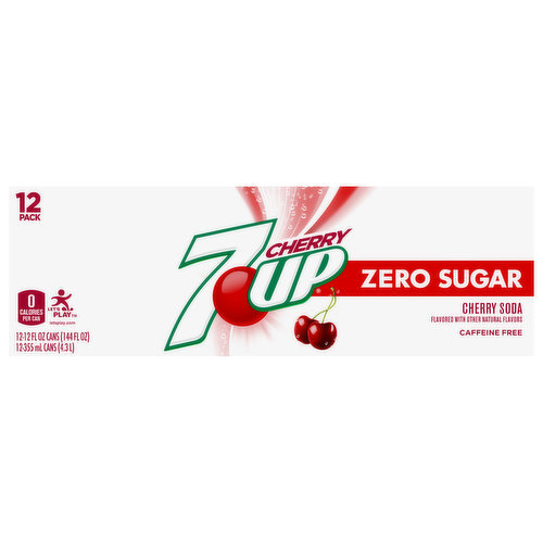 7-UP Soda, Zero Sugar, Cherry, 12 Pack