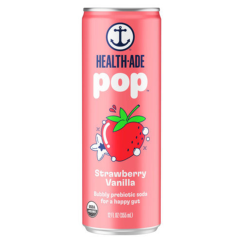 Health-Ade Pop Prebiotic Soda, Strawberry Vanilla