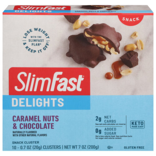 SlimFast Clusters, Caramel Nuts & Chocolate, Delights