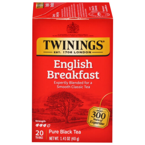 Twinings Black Tea, Pure, English Breakfast, Tea Bags