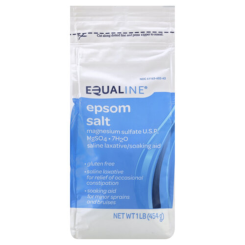 Other Information: Magnesium content 495 mg per teaspoon (5 grams). Misc: Saline laxative/soaking aid. Magnesium sulfate USP. MgSO4. 7H20. Gluten free. Saline laxative for relief of occasional constipation. Soaking aid for minor sprains and bruises. Supervalu Quality Guaranteed: We're committed to your satisfaction and guarantee the quality of this product. Contact us at 1-877-932-7948, or www.supervalu-ourownbrands.com. Please have package available.