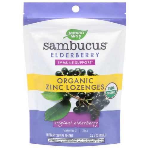 Nature's Way Sambucus Zinc Lozenges, Original Elderberry