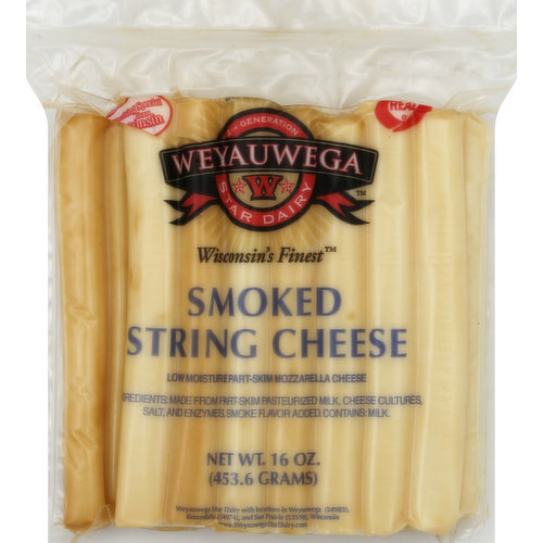 Low moisture part-skim mozzarella cheese. www.WeyauwegaStarDairy.com. Something special from Wisconsin. Real. For four generations Weyauwega Star Dairy has taken pride in being Wisconsin's Finest. Our products are crafted from the finest ingredients and to exacting qualities that you'll taste in every bite. Enjoy Wisconsin's Finest cheese and dairy products. - The Knaus Family.