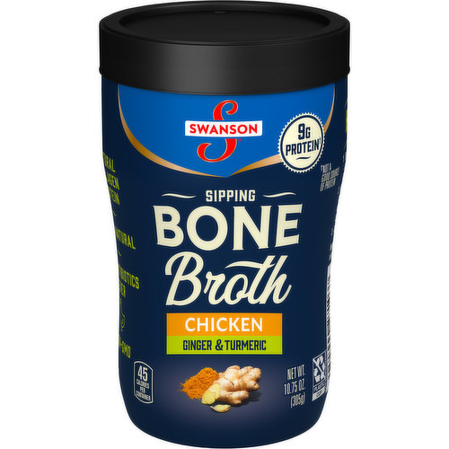 Swanson® Sipping 100% Natural Chicken Bone Broth with Ginger & Turmeric