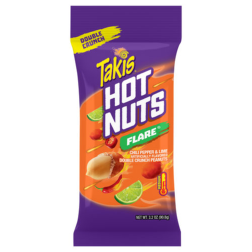 Takis Hot Nuts Double Crunch Peanuts, Flare, Medium