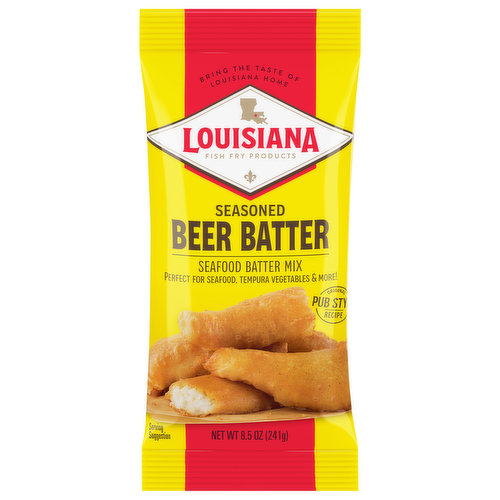 Louisiana Fish Fry Products Batter Mix, Seafood, Beer Batter, Seasoned