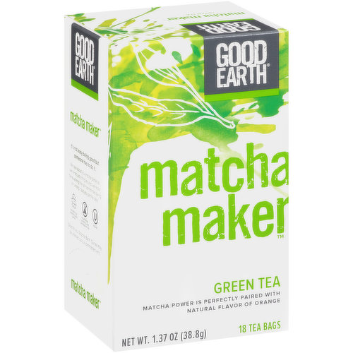 Good Earth Matcha Maker Green Tea, 18 ct - Food 4 Less