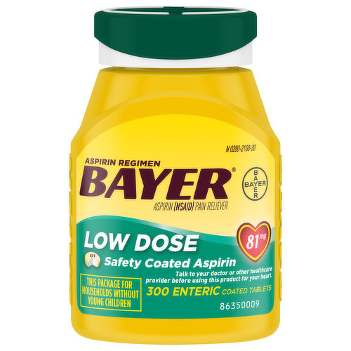 Bayer Aspirin Regimen Pain Reliever, 81 mg, Low Dose, Enteric Coated Tablets