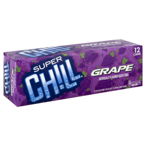 Artificially flavored grape soda. Per 1 Can: 190 calories; 0 g sat fat (0% DV); 5 mg sodium (0% DV); 50 g sugars. Less than 1% juice. Very low sodium. Caffeine free. Supervalu Quality Guaranteed: We're committed to your satisfaction and guarantee the quality of this product. Contact us at 1-877-932-7948, or www.supervalu-ourownbrands.com. Please have package available. Please recycle.