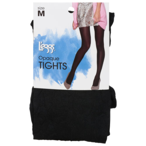 L'eggs Tights, Opaque, Black, Size M