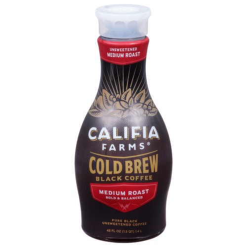 Califia Farms Black Coffee, Medium Roast, Unsweetened, Cold Brew