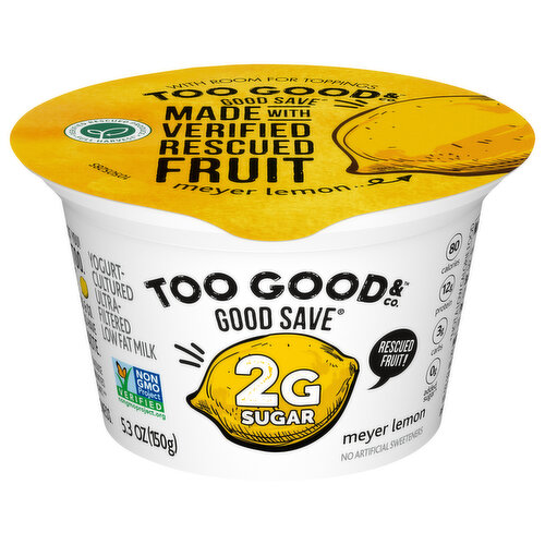 Too Good & Co. Good Save Yogurt, Meyer Lemon, Ultra-Filtered Low Fat