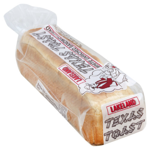 Lakeland Sandwich Bread, Enriched, White, Texas Toast