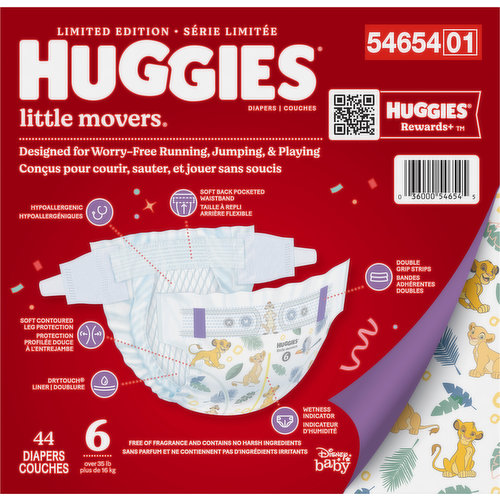 Huggies Little Movers. Diapers, Disney Baby, 6 (Over 35 lb) - 16 diapers