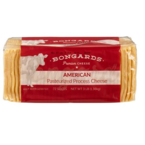 Bongards American Pasteurized Process Cheese 72 ct