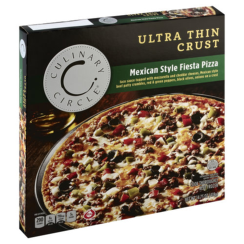 Culinary Circle Pizza, Ultra Thin Crust, Mexican Style Fiesta