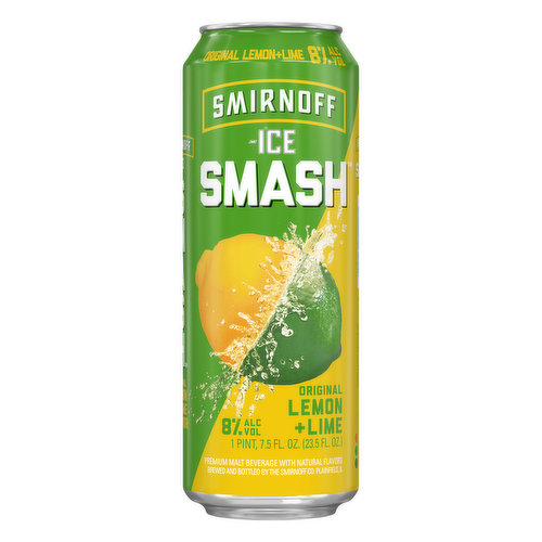 Smirnoff Ice Smash Malt Beverage, Original Lemon + Lime