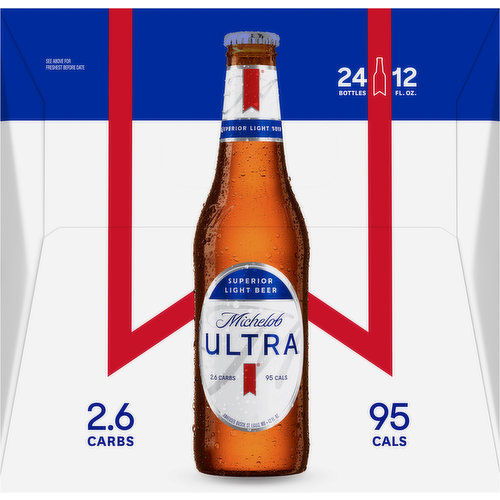 Michelob Ultra Beer, Superior Light - 24 pack, 12 fl oz bottles