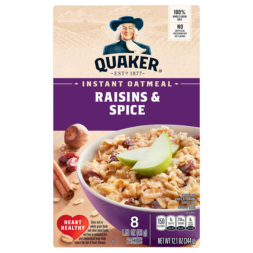 Quaker Instant Oatmeal, Raisins & Spice