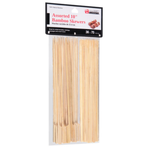 Culinary Elements Skewers, Bamboo, Assorted, 10 Inch